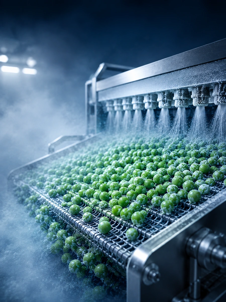 Frozen vegetables packed for export